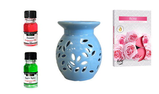 Floral Oil Burner and Fragrance Oils Kit