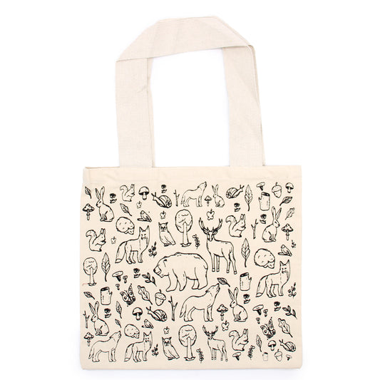 Bolsa de compras grande de algodón - 38x42cm - Forest Life - 10oz