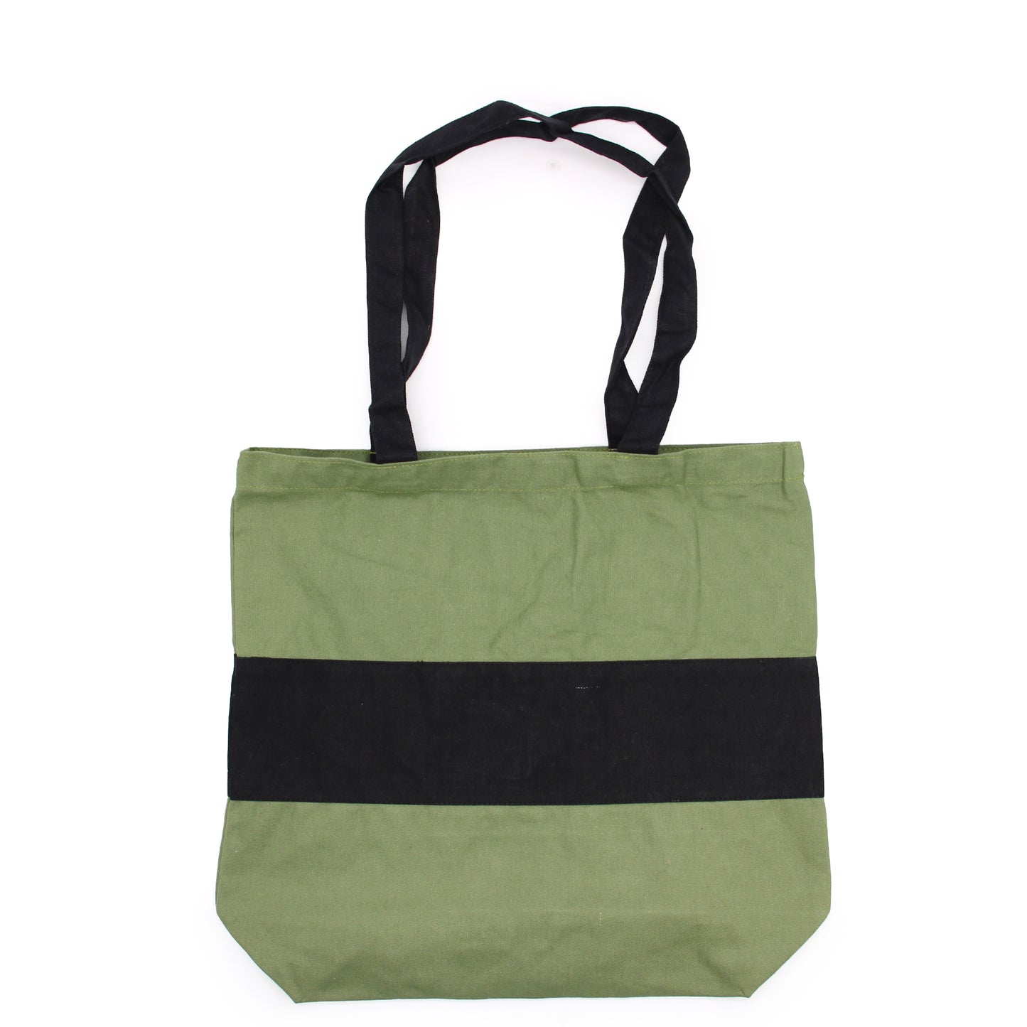 Bolsa de Algodón Bicolor - 38x42x12cm - Verde y Negro - 10oz