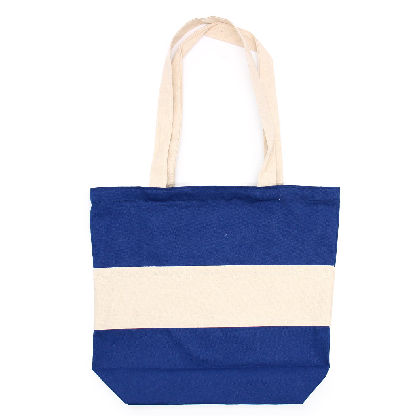 Two Tone Cotton Bag - 38x42x12cm - Blue & Natural - 10oz