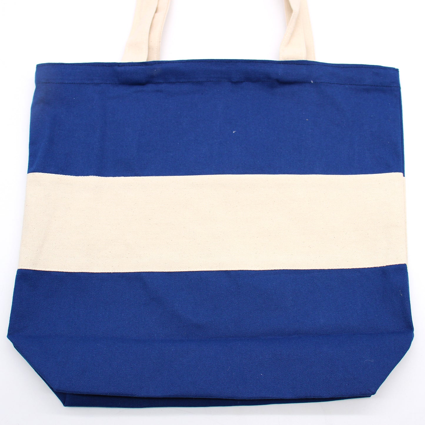 Bolsa de Algodón Bicolor - 38x42x12cm - Azul y Natural - 10oz