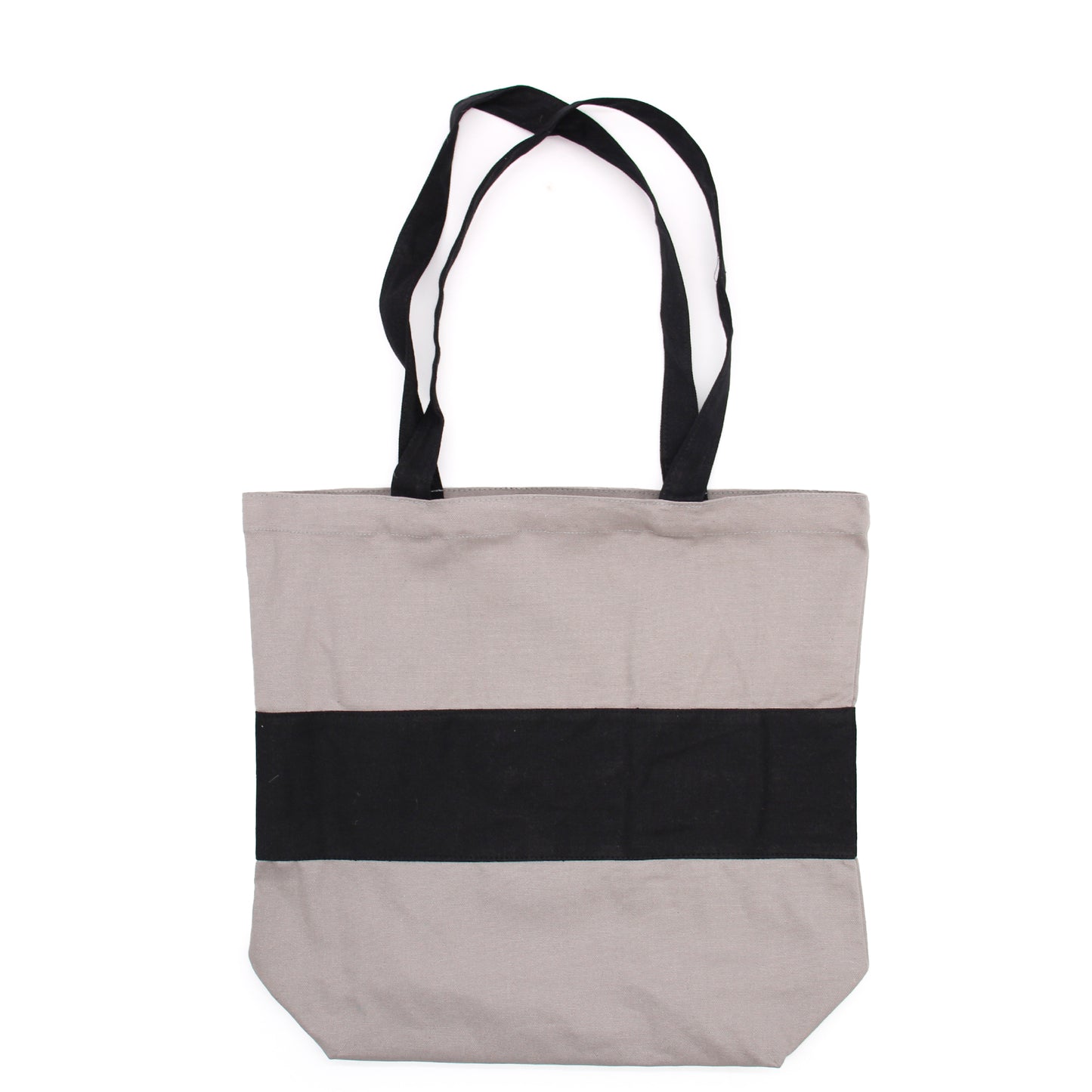 Bolsa de Algodón Bicolor - 38x42x12cm - Gris y Negro - 10oz