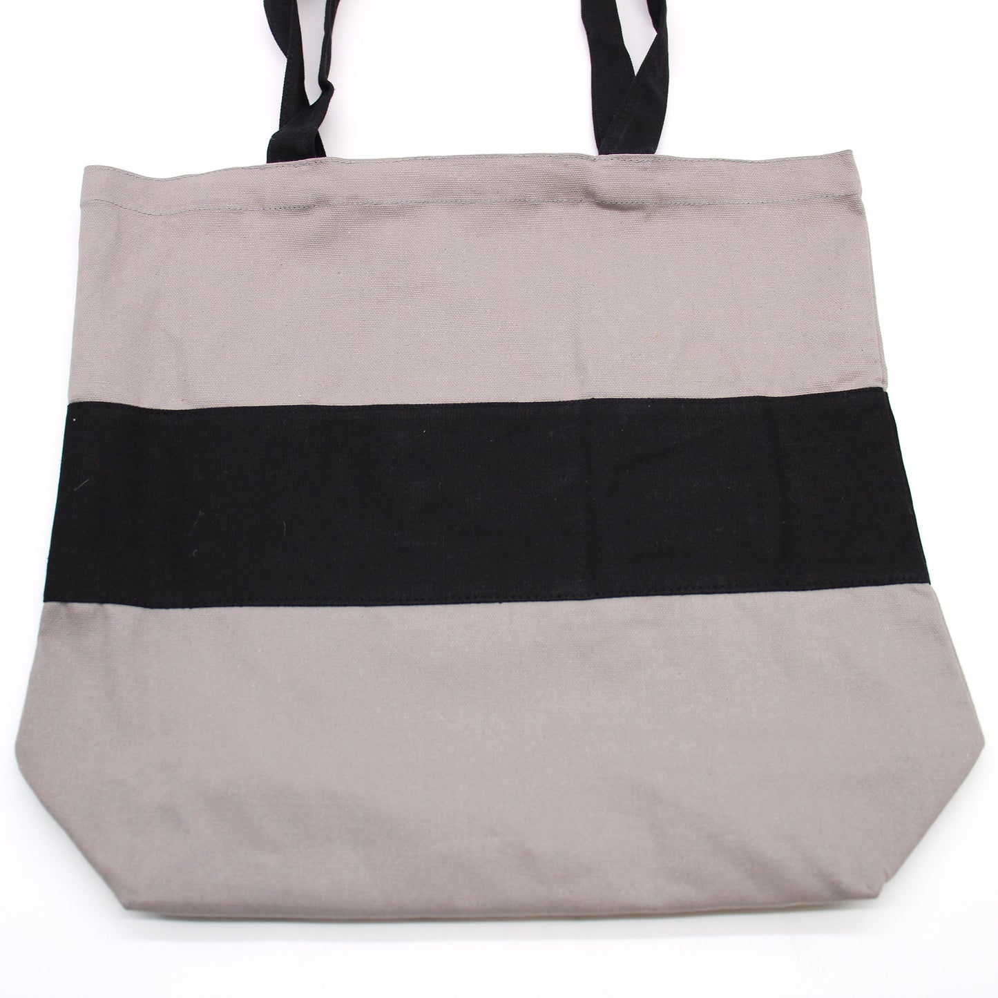 Bolsa de Algodón Bicolor - 38x42x12cm - Gris y Negro - 10oz