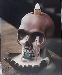 Backflow Incense Burner - Weeping Skull (with light)