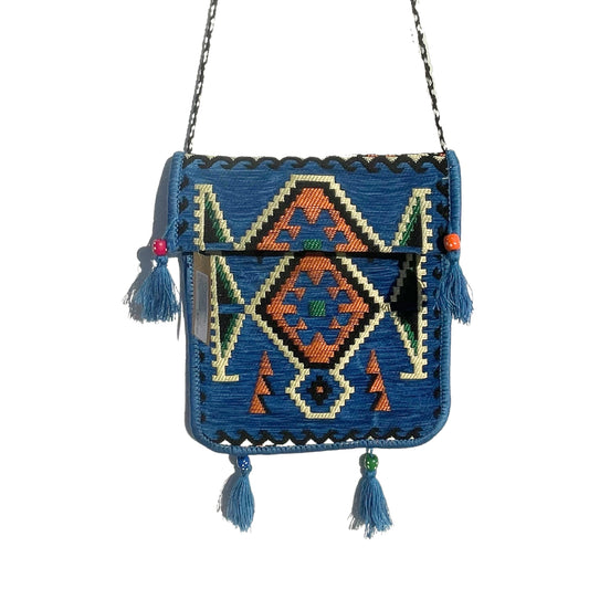 Bolso Festival Messenger Kilim Azul Cielo