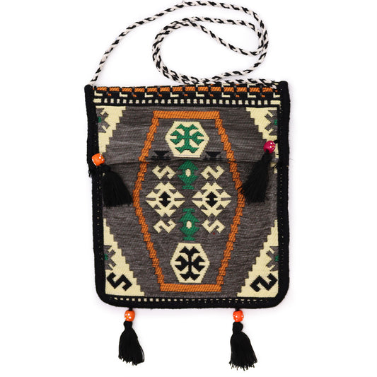 Bolso Festival Kilim Messenger Gris Pálido