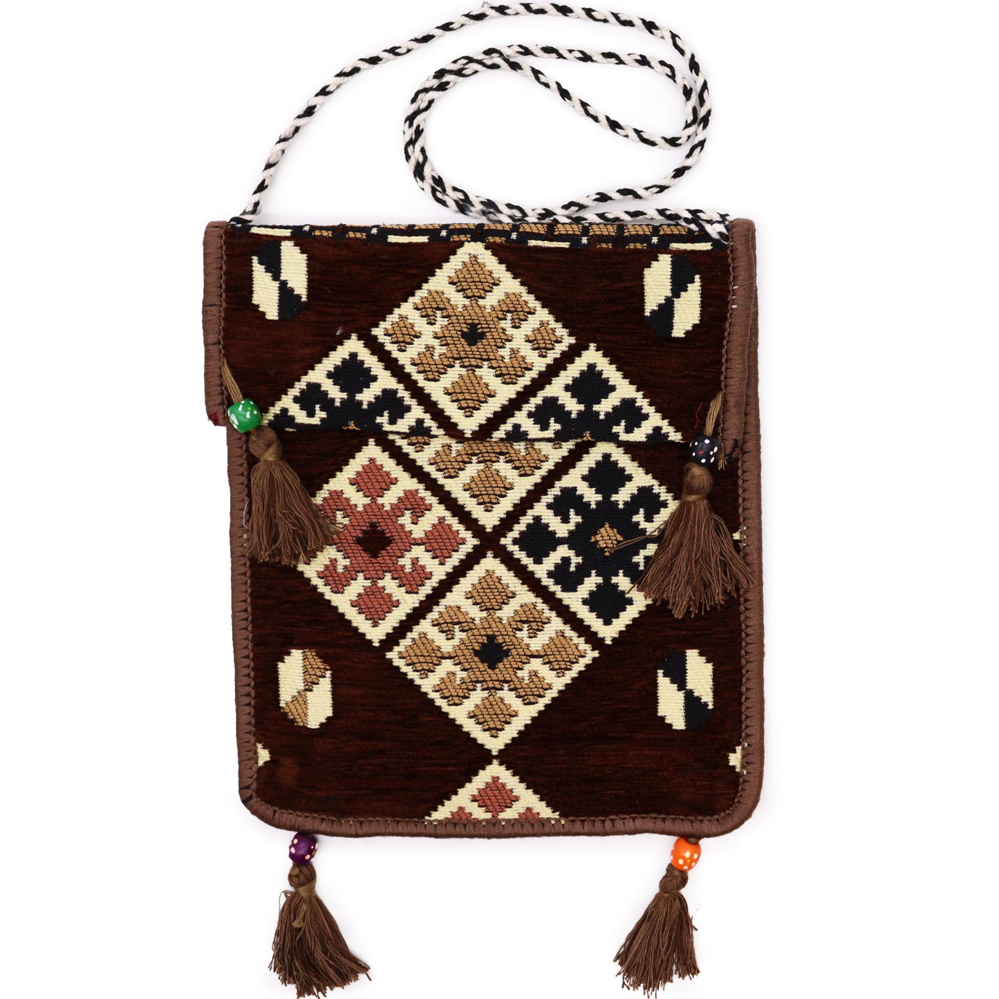 Bolsa de festival Messenger Kilim de chocolate