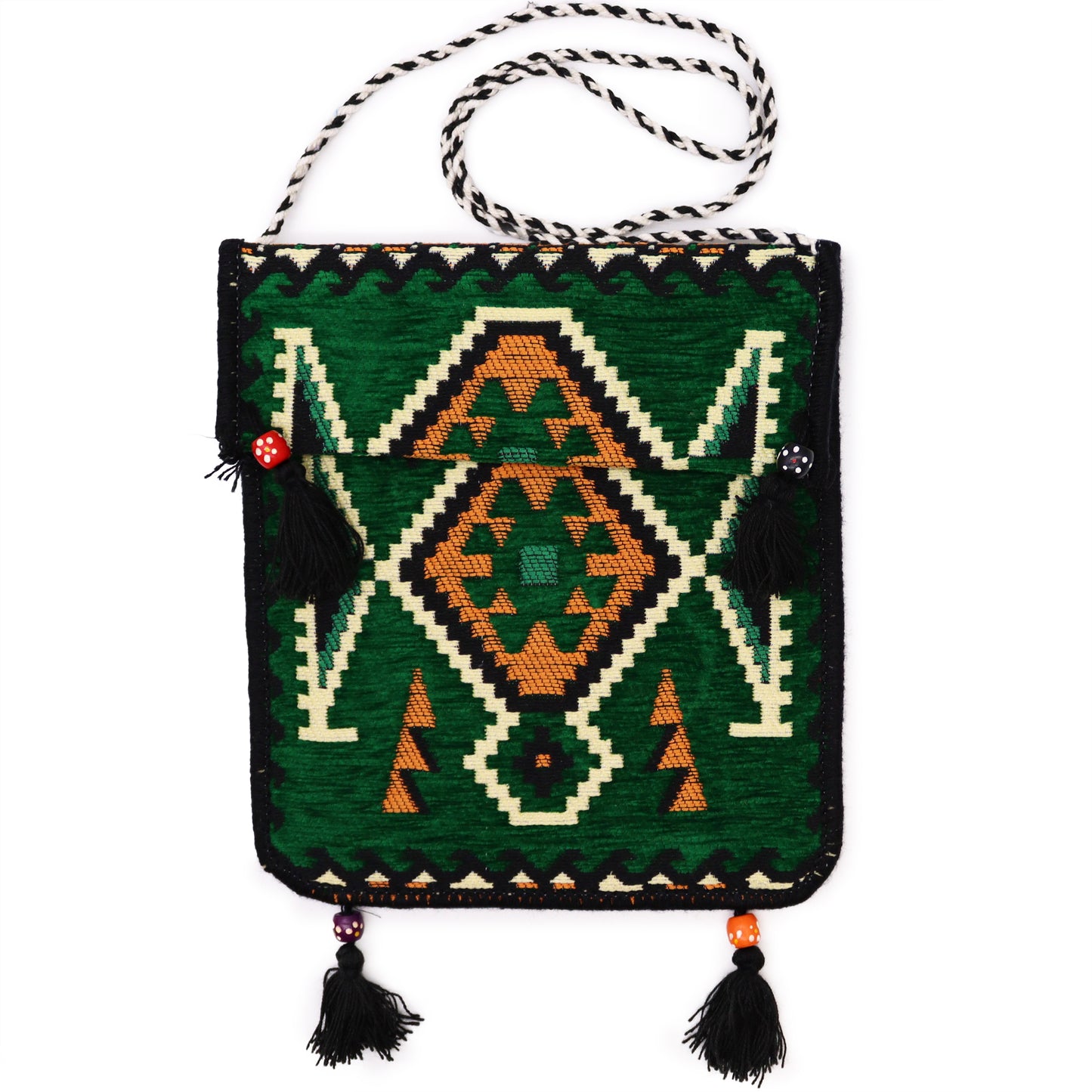 Bolso Festival Messenger Kilim Verde Esmeralda