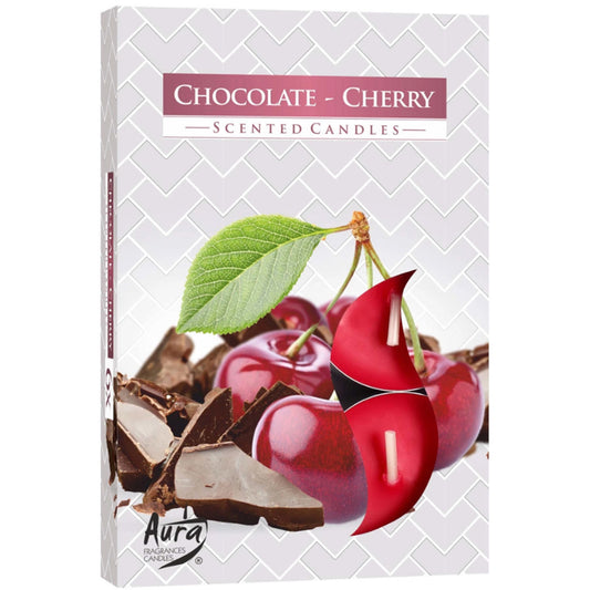 Juego de 6 velas aromáticas - Chocolate y cereza ácida