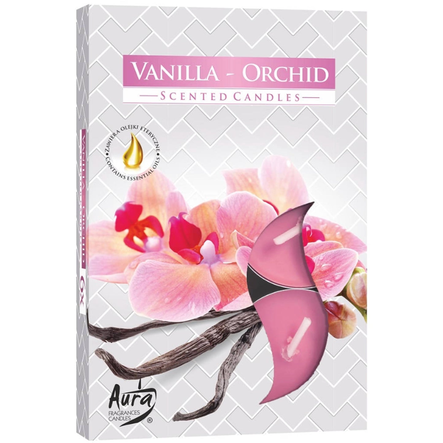 Juego de 6 velas aromáticas - Vainilla y Orquídea