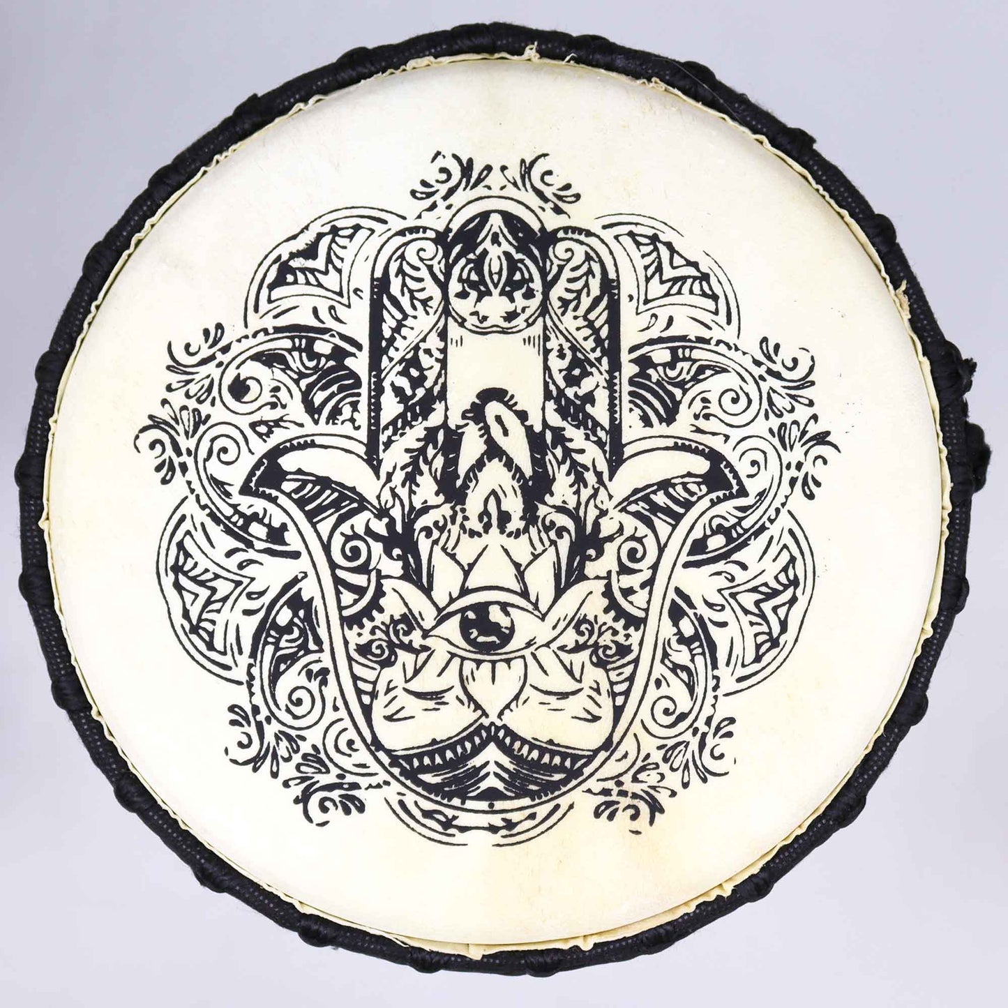 Tambor Djembe Hamsa de tapa ancha - 22 cm