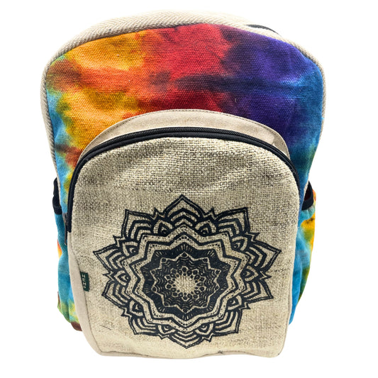 Mochila grande de cáñamo Tiedye - Mandala