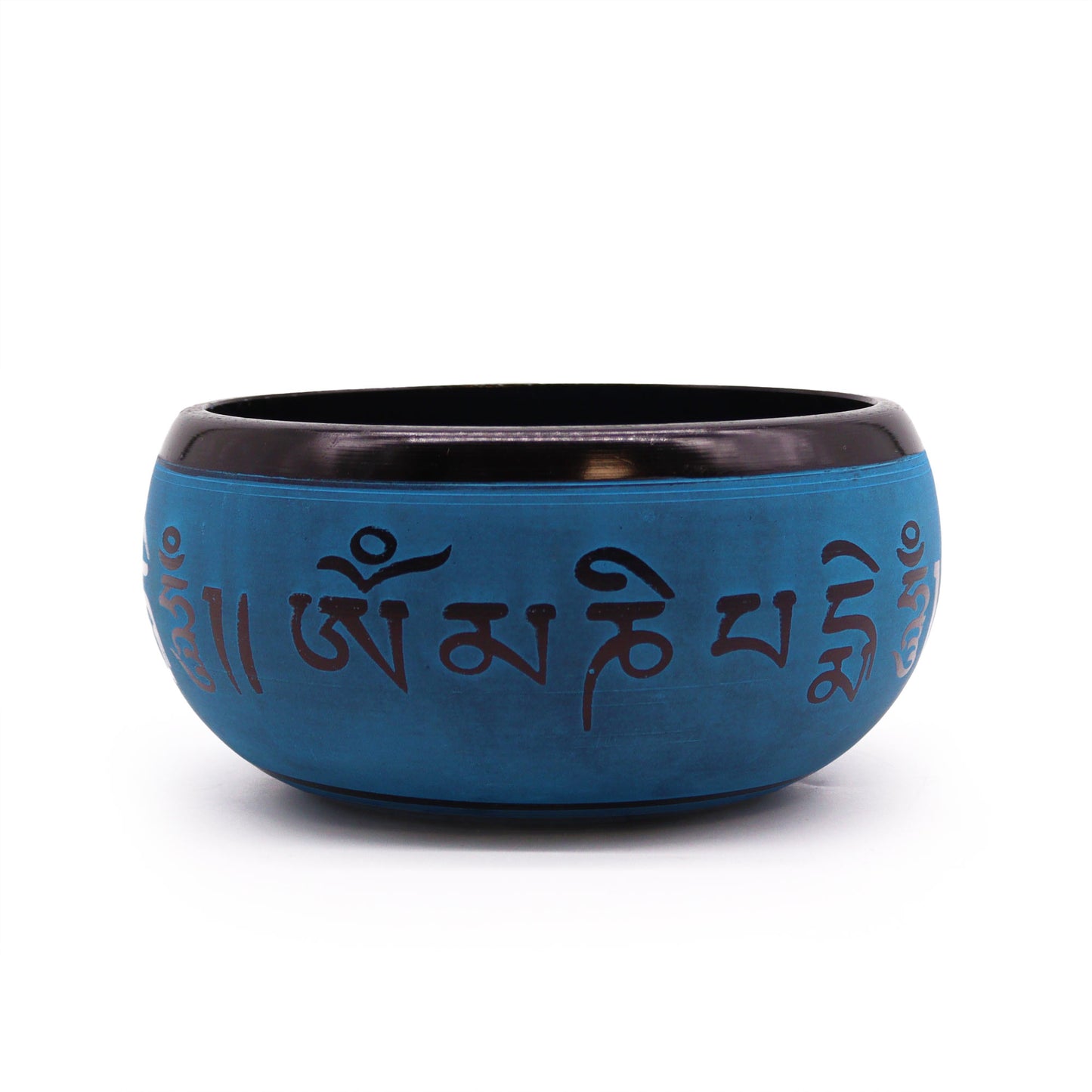 Cuenco tibetano Earth Powder - Cinco Budas Mantra Azul - 16 cm