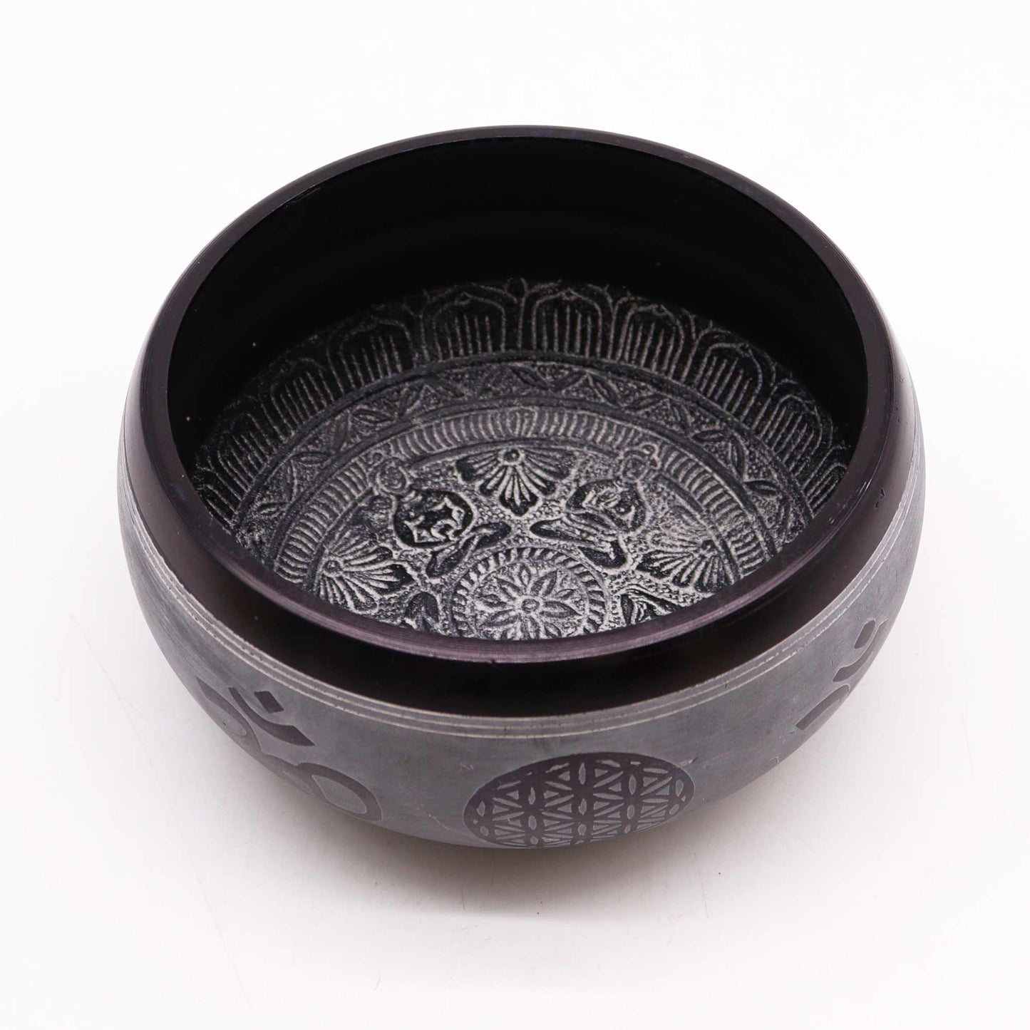 Earth Powder Singing Bowl - Om Five Buddha - 16cm