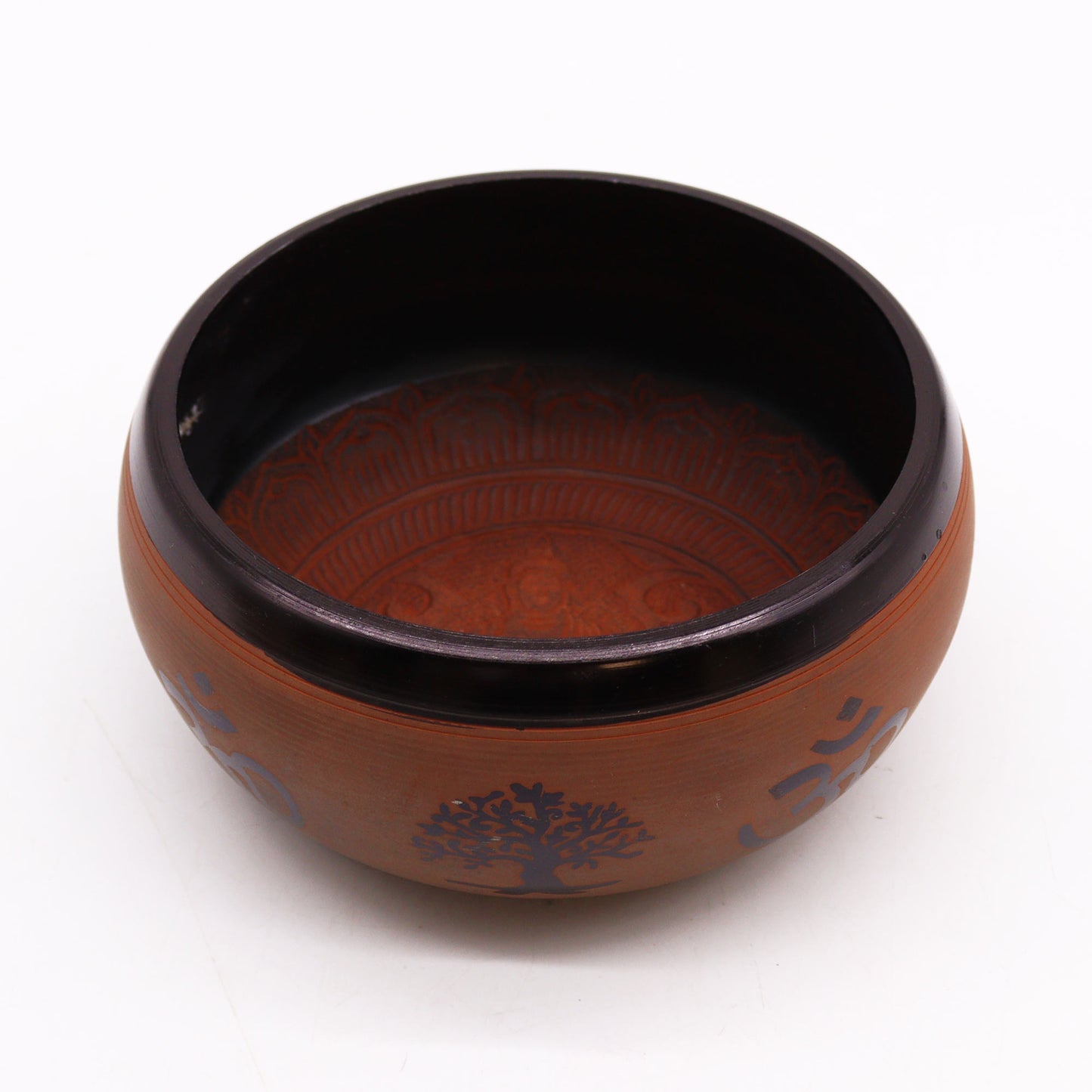 Earth Powder Singing Bowl - Clay Om  Buddha - 16cm