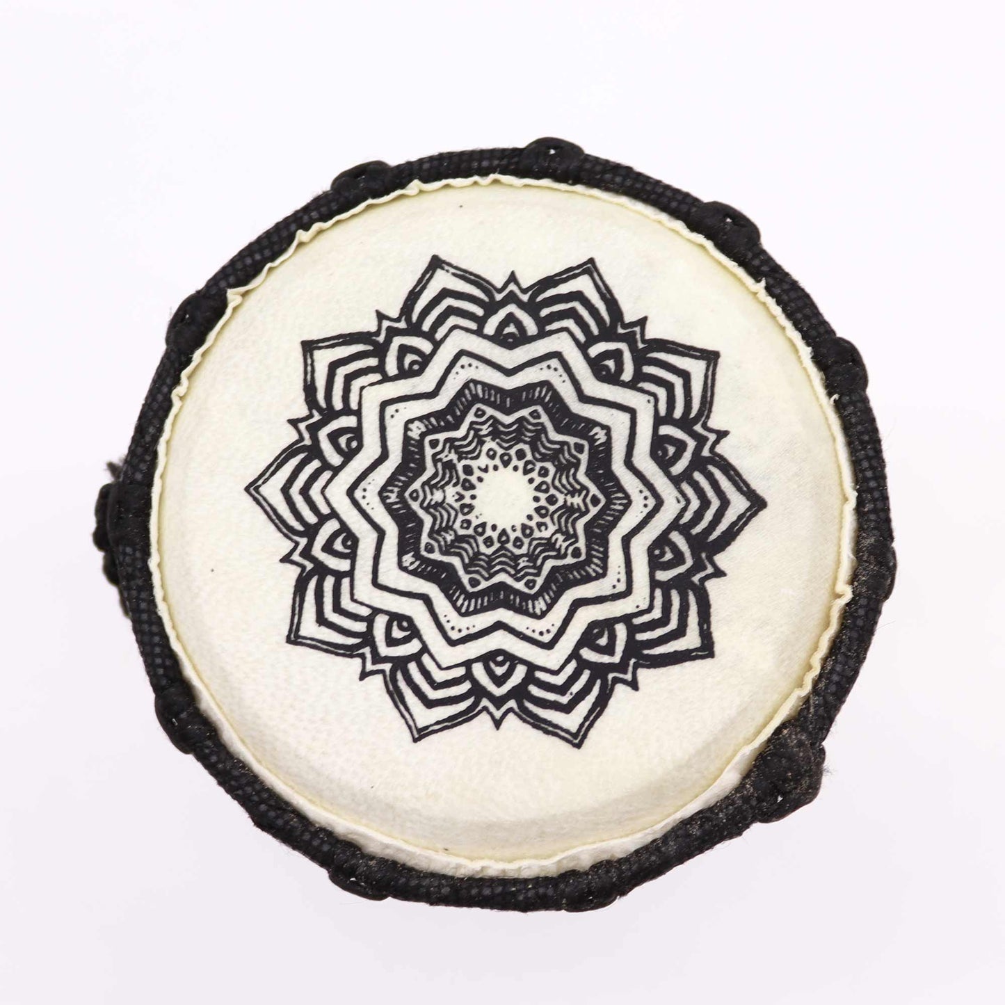 Tambor Djembe Mandala de tapa ancha - 15 cm