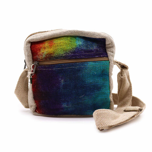 Bolso mensajero Tiedye cáñamo 1 cremallera