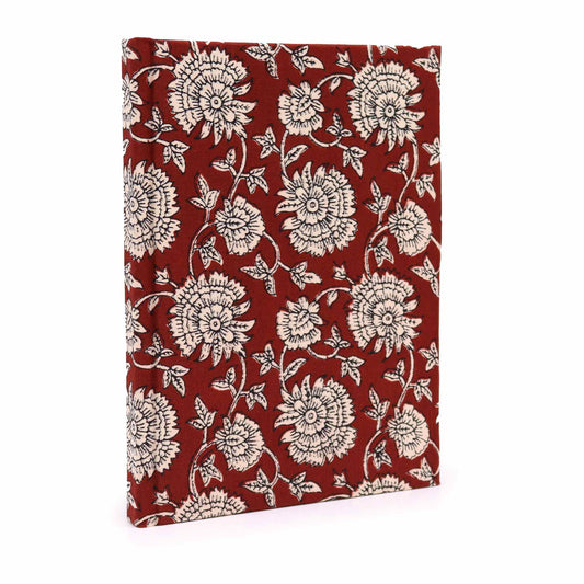 Cuadernos encuadernados en algodón 20x15cm - 96 páginas - Borgoña Floral