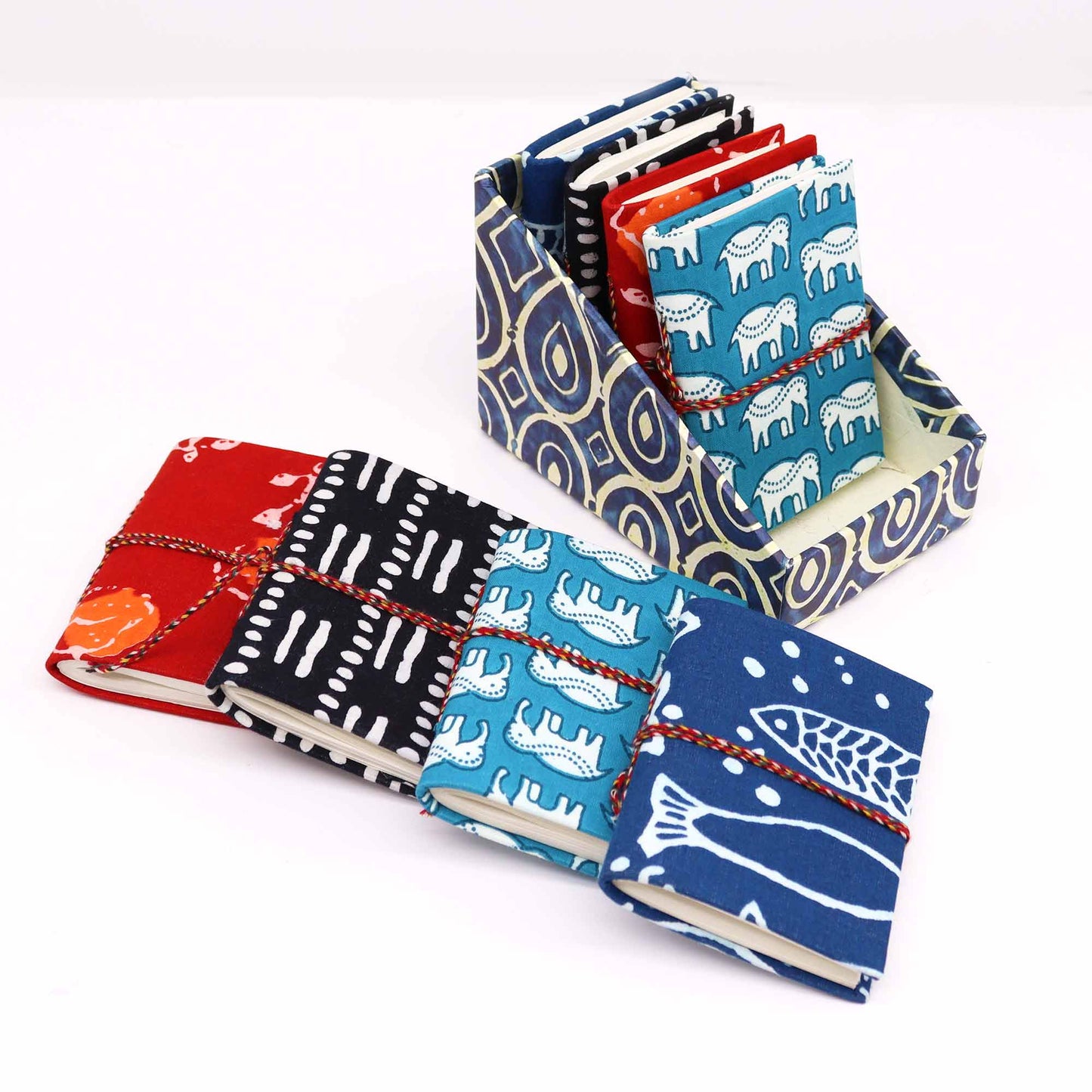 Block Print Assorted Cotton Bound Notebooks 7x10cm