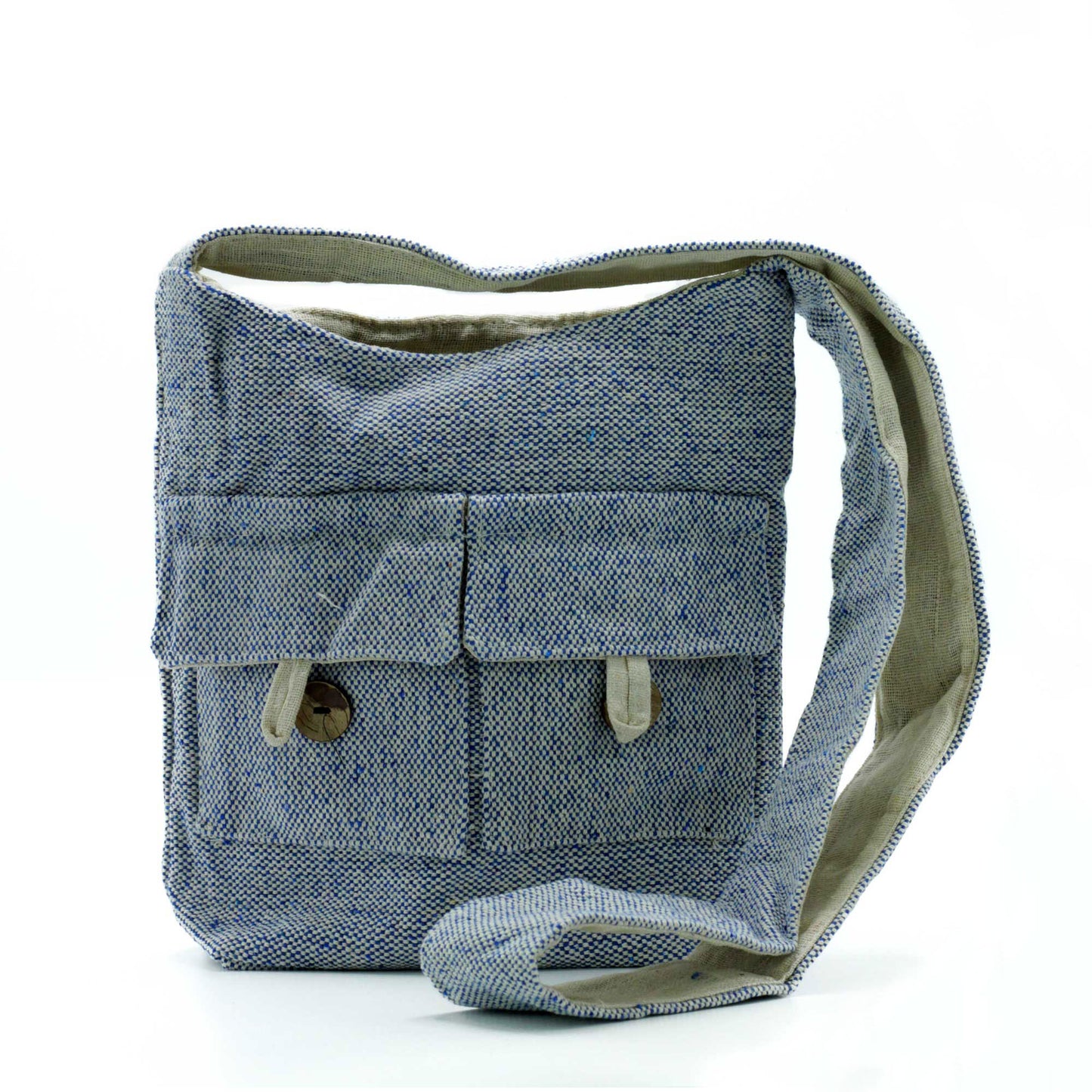 Bolsos con dos bolsillos en tonos naturales - Comp Denim - Mediano