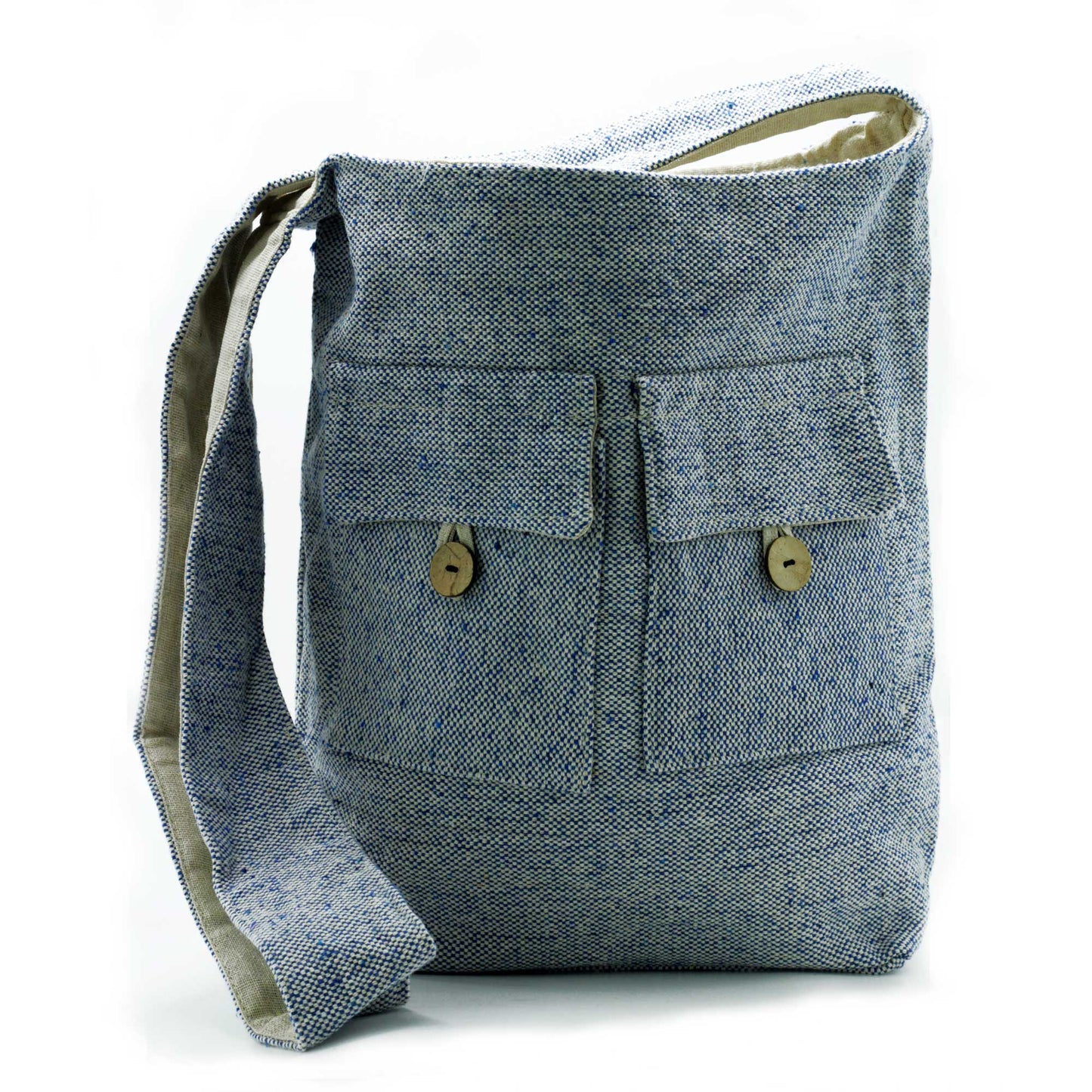 Bolsos con dos bolsillos en tonos naturales - Comp Denim - Grande