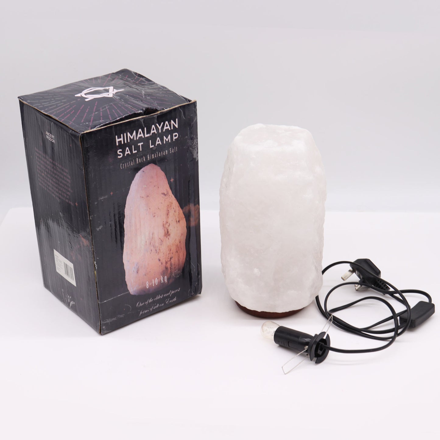 Lámpara de sal del Himalaya Crystal Rock - y base aproximadamente 8-10 kg