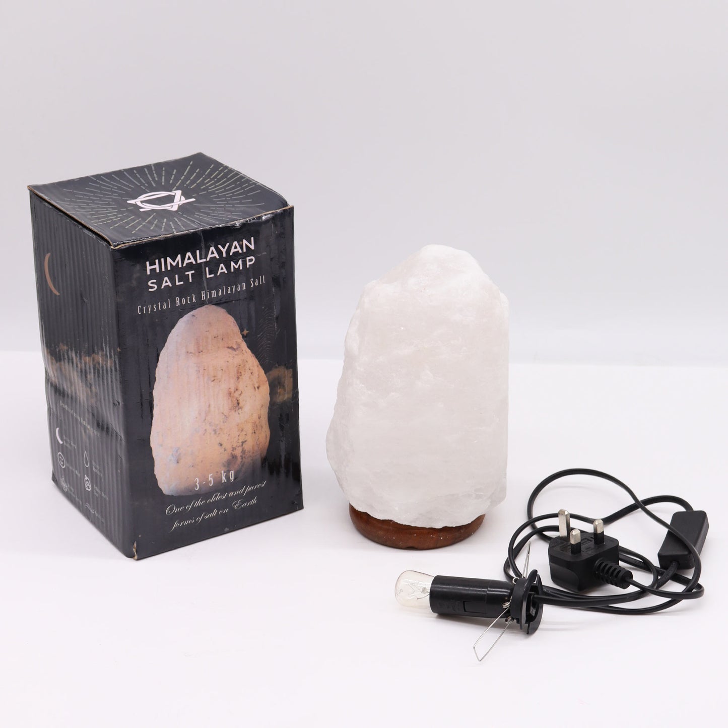 Lámpara de sal del Himalaya Crystal Rock - y base aproximadamente 3-5 kg