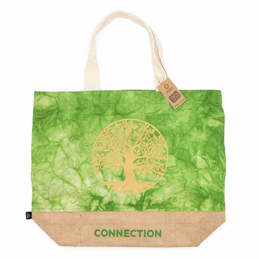 Bolsa Todo Natural - Green Stonewash - Árbol de la Vida - Conexión