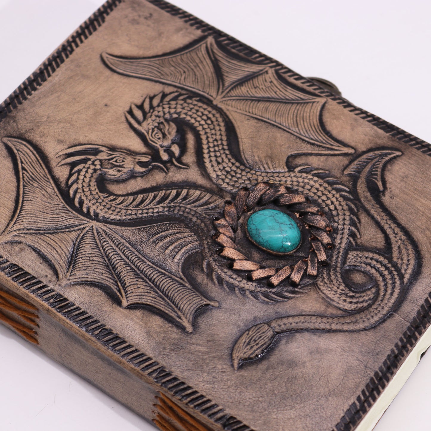 Two Dragons- Esoteric Notebook - Antique Grey - 200 pages  Stich Edge- 17.5x12.5x3cm