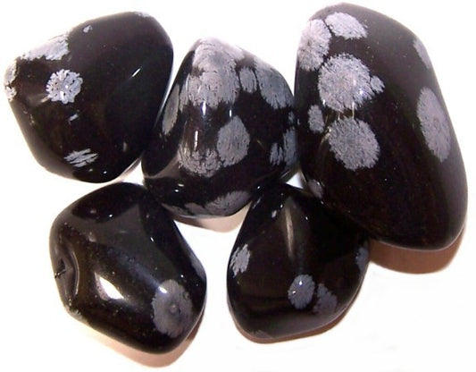 L Tumble Stones - Obsidian Snowflake